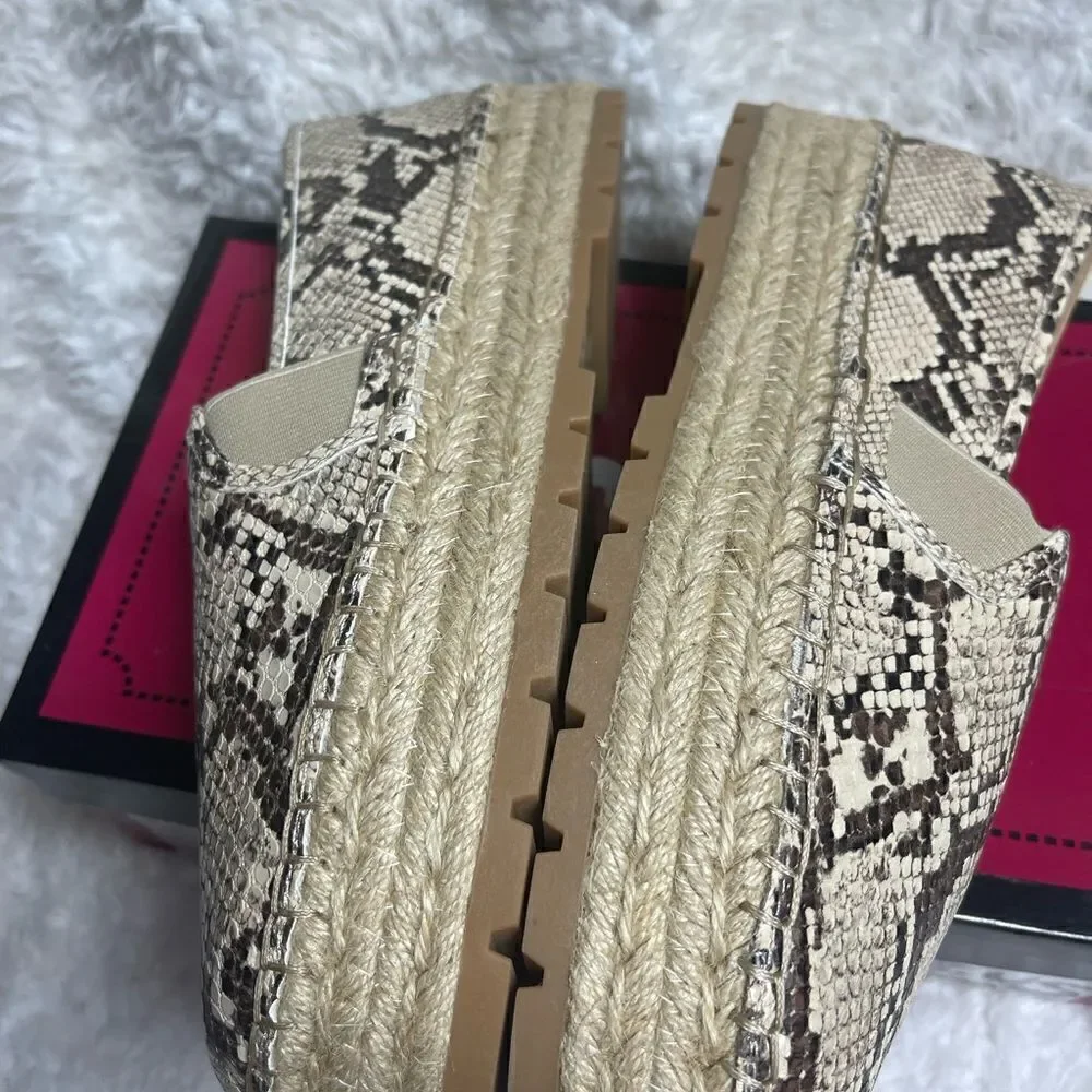 Circus by Sam Edelman Cora snake skin print beige & brown synthetic leather SZ10